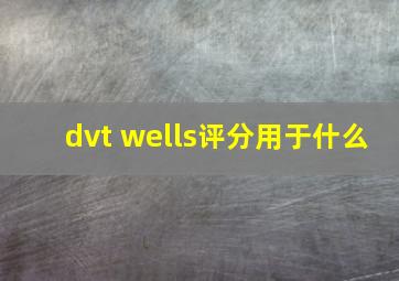 dvt wells评分用于什么